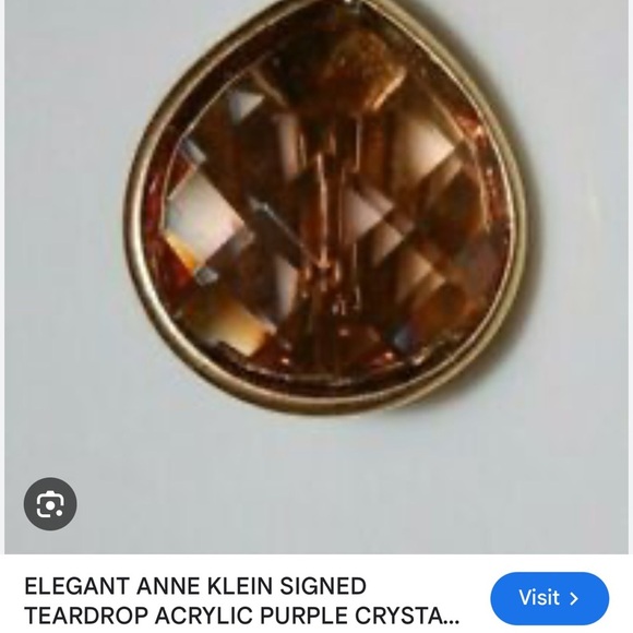 Signed Anne Klein Elegant Gold and Brown Clip On Earrings - Picture 4 of 4
